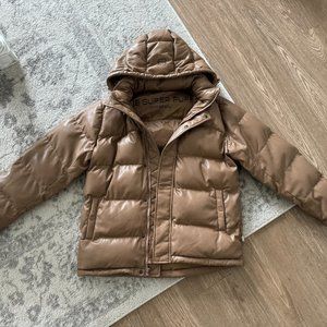 Aritzia Super Puff Original Length Vegan Leather Puffer SIZE: M